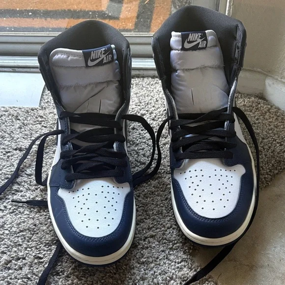 Nike Air Men's Black and White High-Top Sneakers - Picture 2 of 5